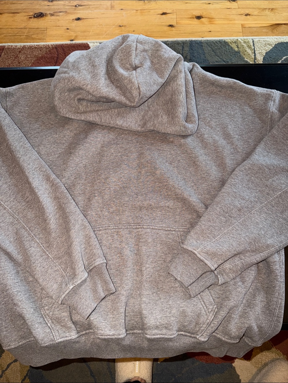 Abercrombie & Fitch Essentials Heathered Brown Hooded Sweatshirt